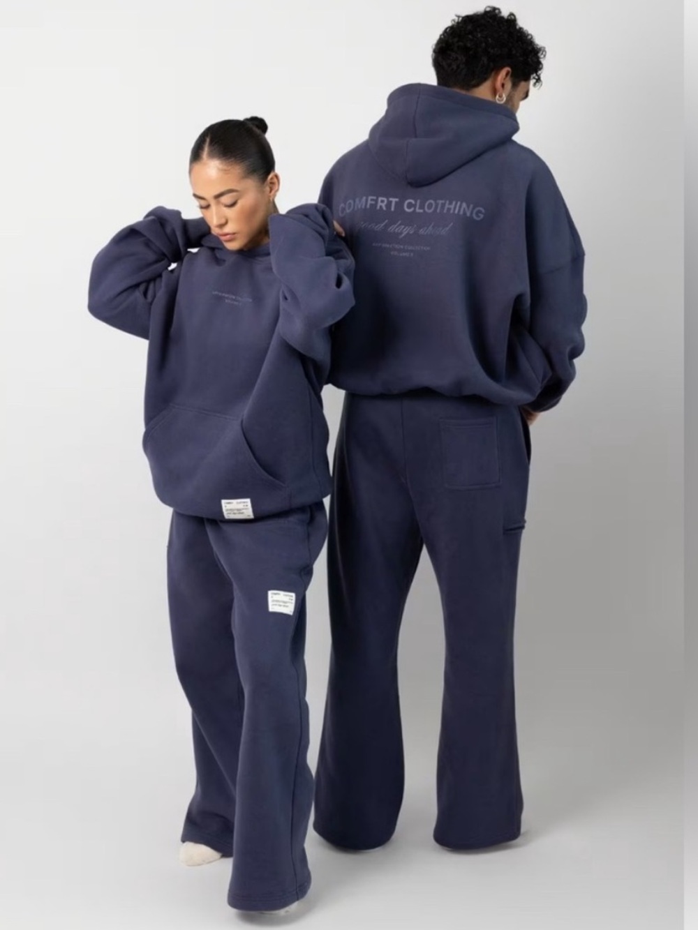 Comfrt Affirmation Midnight Blue SET 💙  Sweatshirt and Wide-Leg Sweatpant